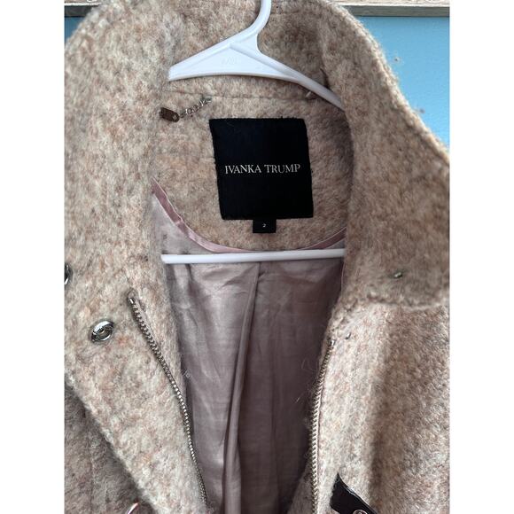Ivanka Trump Beige Tweed Gorgeous Wool Blend Peacoat - Picture 4 of 6